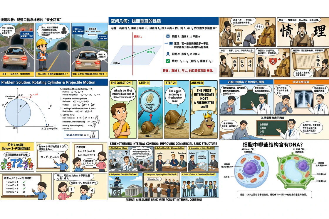Official Qwen Image 3.0 examples combining educational diagrams, comics, and information-rich compositions