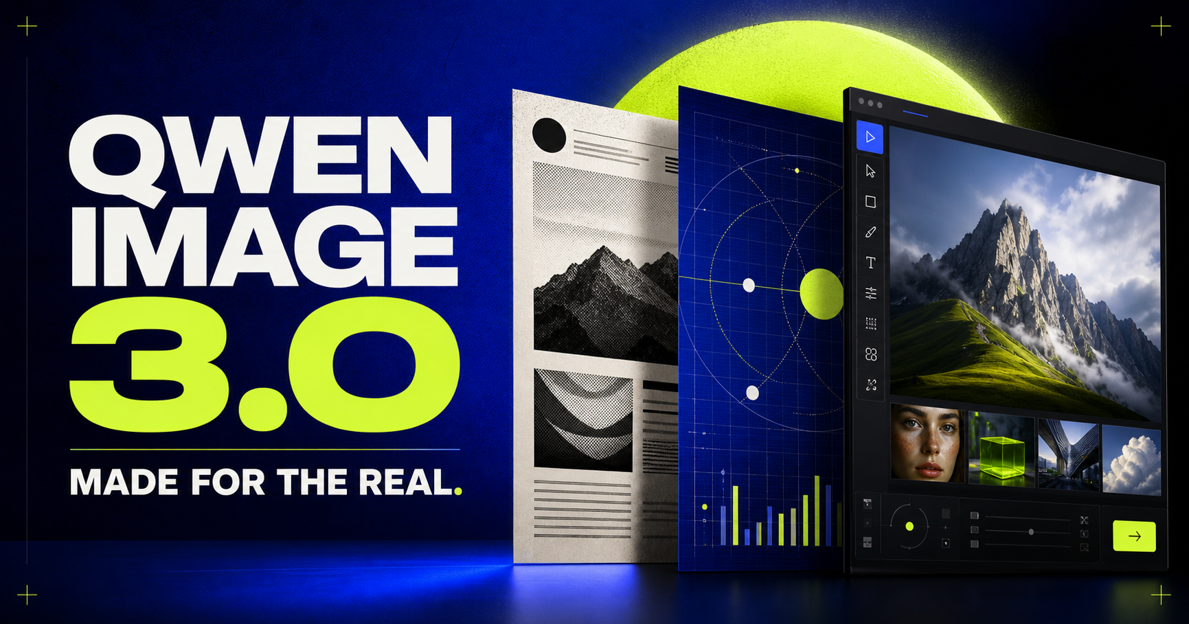 Qwen Image 3.0 visual workspace shown on the official product page